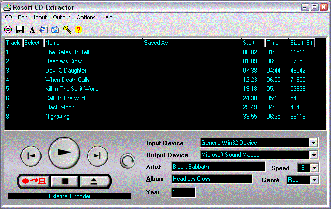 Rosoft CD/Audio Extractor Screenshot